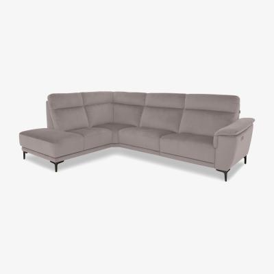 Furniture Village Nicoletti Italia - Amalfi Fabric Left Hand Facing Chaise Power Recliner Sofa - Selma Grigio
