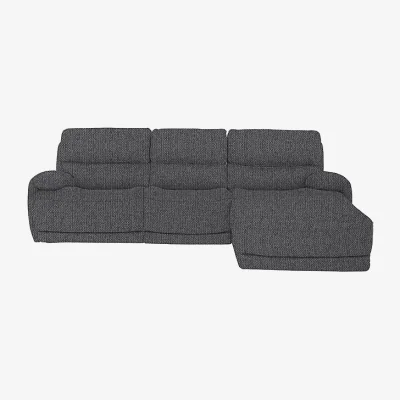 Furniture Village Link Fabric Power Recliner Right Hand Facing Corner Chaise Sofa with Power Headrests - R39 Charcoal