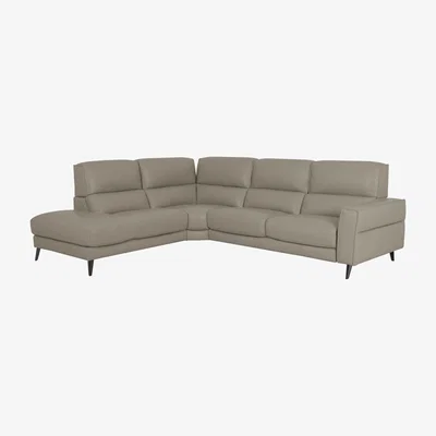 Furniture Village Axel BV Leather Left Hand Facing Chaise End Sofa - Taupe