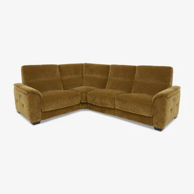 Furniture Village Saffron Small Fabric Left Hand Facing Corner Sofa with Power Recliner