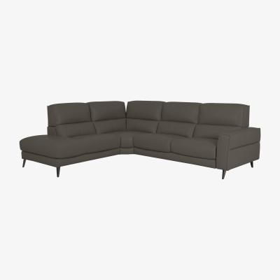 Furniture Village Axel HW Leather Left Hand Facing Chaise End Sofa - Elephant