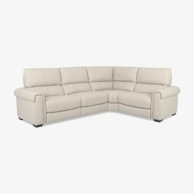 Furniture Village Nixon BV Leather Right Hand Facing Corner Power Recliner Sofa - Frost