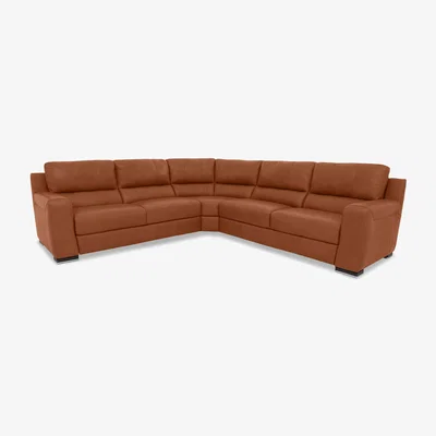 Furniture Village Viali Leather Large Corner Sofa - Cognac