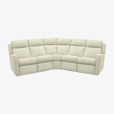 Furniture Village G Plan - Wren Large Leather Corner Sofa - Cambridge Chalk