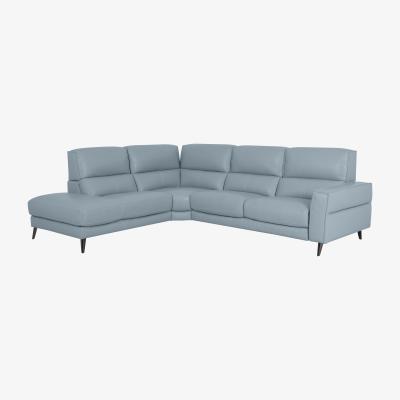 Furniture Village Axel NC Leather Left Hand Facing Chaise End Sofa - Pearl Blue