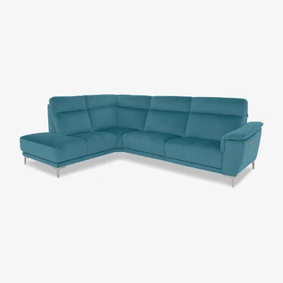 Furniture Village Nicoletti Italia - Amalfi Fabric Left Hand Facing Chaise Sofa - Selma Turchese
