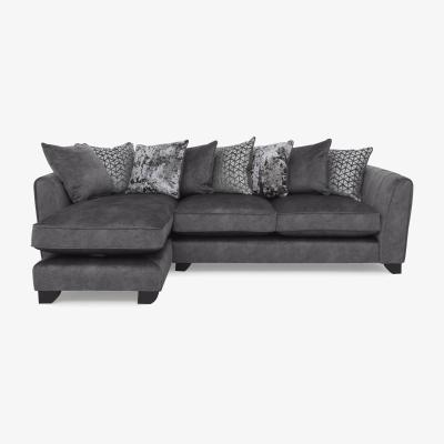 Furniture Village Ariana Fabric Pillow Back Left Hand Facing Chaise End Sofa - Dapple Moleskin