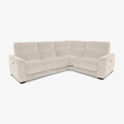 Furniture Village Saffron Small Fabric Right Hand Facing Corner Sofa with Power Recliner