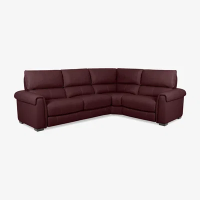 Furniture Village Nixon BV Leather Right Hand Facing Corner Sofa - BV Deep Red