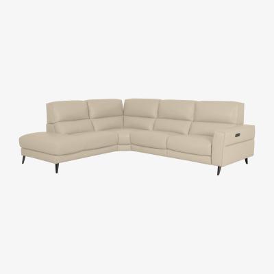 Furniture Village Axel NC Leather Left Hand Facing Chaise End Power Recliner Sofa - NC Bisque