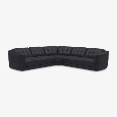 Furniture Village Monarch Large Leather Corner Sofa - Lavender