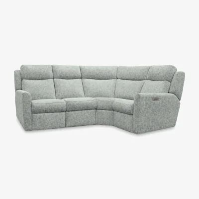 Furniture Village G Plan - Wren Small Fabric Corner Sofa with Power Recliner - Remco Duck Egg