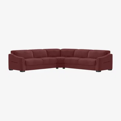 Furniture Village Xavier NC Leather Large Corner Sofa - NC Deep Red