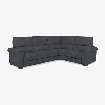 Furniture Village Nixon Fabric Right Hand Facing Corner Power Recliner Sofa - Sfa-Pey-R10 Charcoal