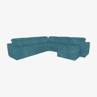 Furniture Village Nicoletti Italia - Davide Large Fabric Right Hand Facing Corner Sofa with Chaise End - Selma Turchese