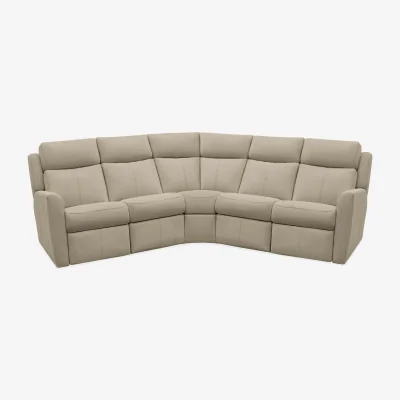 Furniture Village G Plan - Wren Large Leather Corner Sofa - Oxford Mushroom