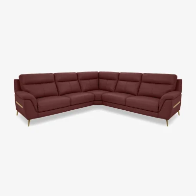 Furniture Village World of Leather - Eclipse Large Leather Corner Sofa - Deep Red
