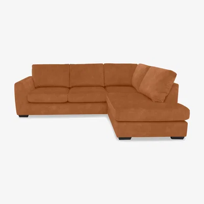 Furniture Village Dinky Fabric Right Hand Facing Corner Chaise End Sofa - Dexter Pumpkin