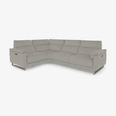 Furniture Village Moet Fabric Power Recliner Left Hand Facing Corner Sofa with Telescopic Headrests
