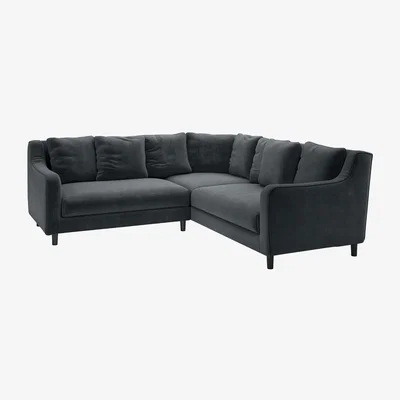 Habitat Habitat Swift Reversible Corner Velvet Sofa - Dark Grey
