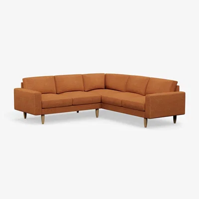 Habitat Hutch Plus Fabric Block Arm 5 Seater Corner Sofa - Rust