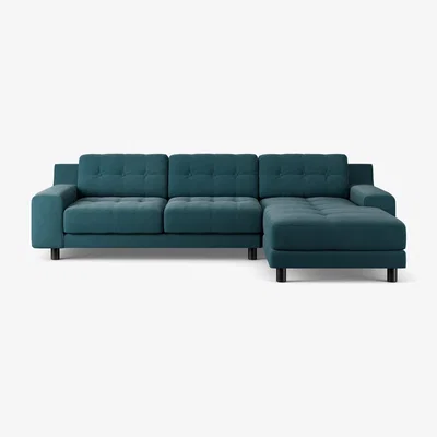 Habitat Habitat Hendricks Right Hand Corner Sofa - Teal - Black Leg
