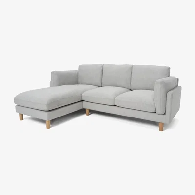 Habitat Habitat Salome Left Corner Fabric Sofa - Light Grey