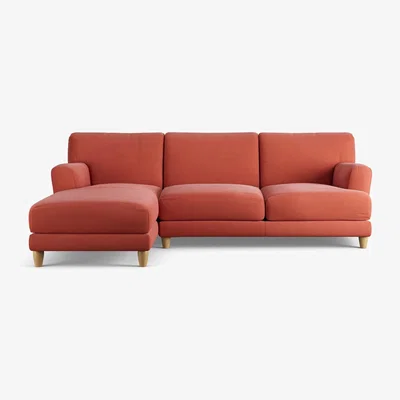 Habitat Habitat Askem Fabric Left Hand Corner Sofa- Papaya - Ash Leg