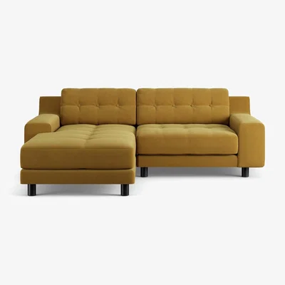 Habitat Habitat Hendricks Left Hand Corner Sofa - Gold - Black Leg