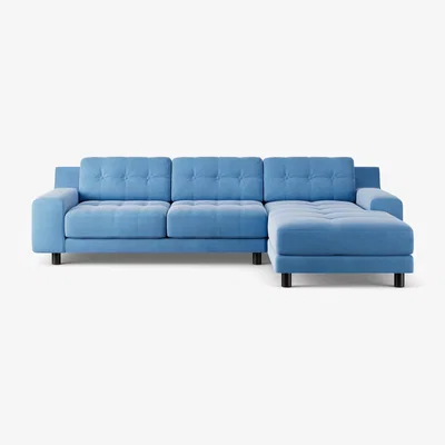Habitat Habitat Hendricks Right Hand Corner Sofa -Sky Blue-Black Leg