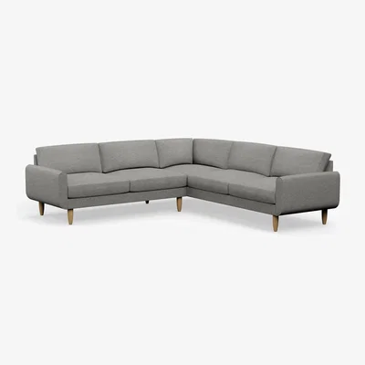 Habitat Hutch Fabric Round Arm 7 Seater Corner Sofa - Dove Grey