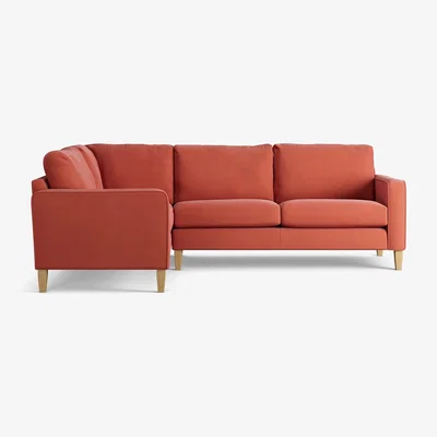 Habitat Habitat Flint Fabric Left Hand Corner Sofa- Papaya - Ash Leg