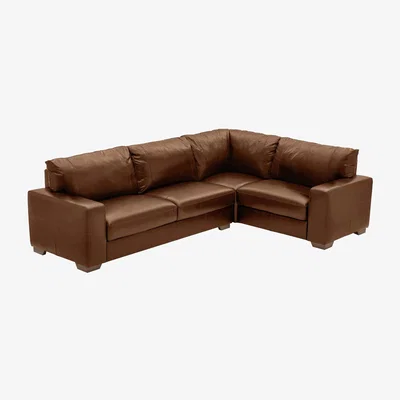 Habitat Habitat Eton Leather Right Hand Corner Sofa - Tan
