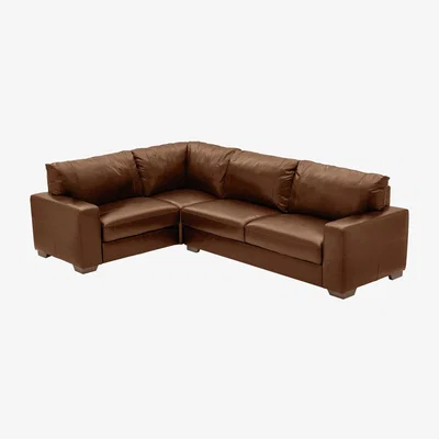 Habitat Habitat Eton Right Corner Leather Sofa - Tan