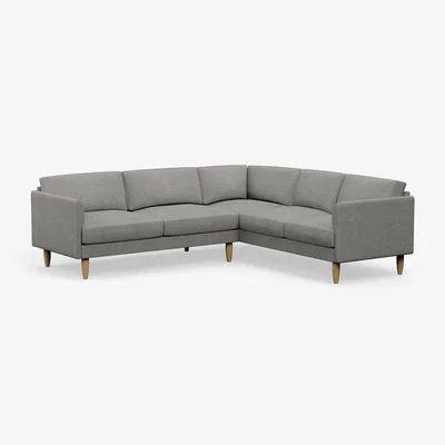 Habitat Hutch Fabric Curve Arm 6 Seater Corner Sofa - Dove Grey