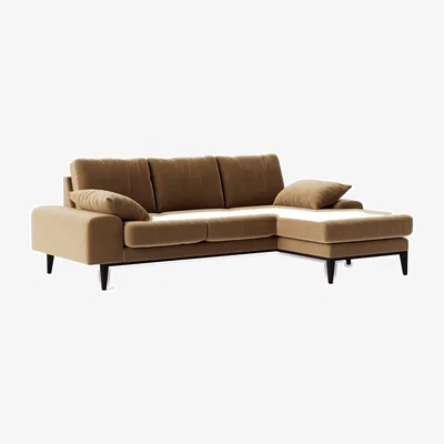 Habitat Swoon Tulum Velvet Right Hand Corner Sofa - Biscuit