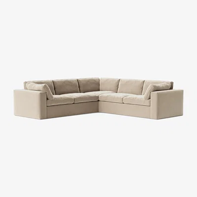 Habitat Swoon Seattle Velvet 5 Seater Corner Sofa - Taupe