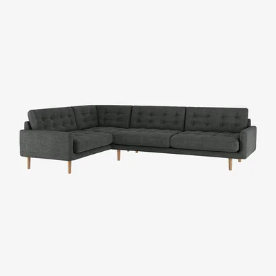 Habitat Habitat Fenner Right Corner Fabric Sofa - Charcoal
