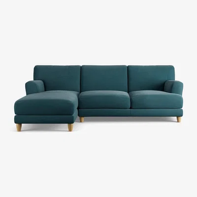 Habitat Habitat Askem Fabric Left Hand Corner Sofa- Teal - Ash Leg