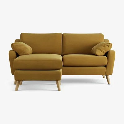 Habitat Habitat Ivor Left Hand Corner Sofa - Gold - Ash Leg