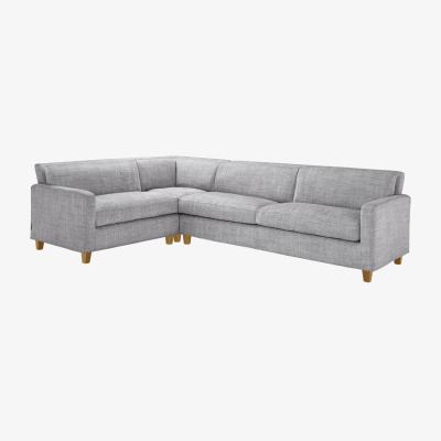 Habitat Habitat Chester Right Corner Fabric Sofa - Black and White