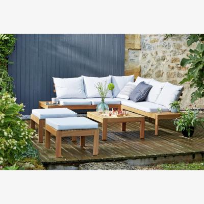 Habitat Habitat 6 Seater Wooden Corner Sofa Set - Oak