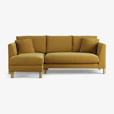 Habitat Habitat Aston Left Hand Corner Sofa - Gold - Ash Leg