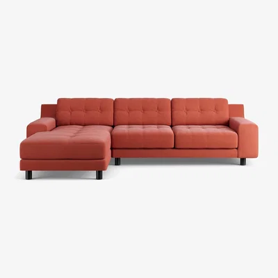 Habitat Habitat Hendricks Left Hand Corner Sofa - Papaya - Black Leg