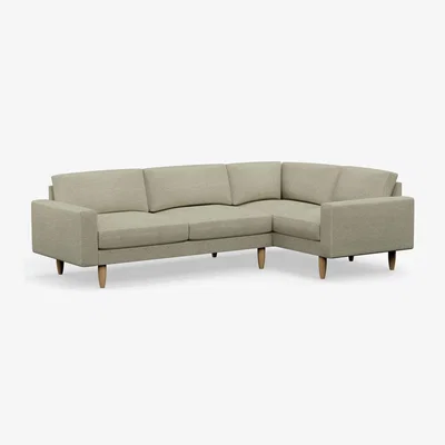 Habitat Hutch Slim Fabric Block Arm 5 Seater Corner Sofa - Oat