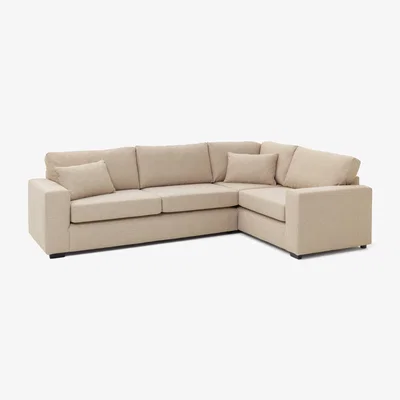 Habitat Habitat Eton Left Corner Fabric Sofa - Beige