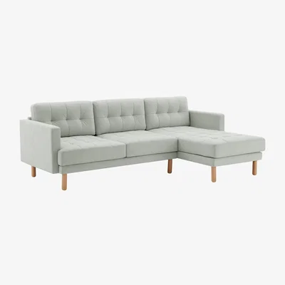 Habitat Habitat Newell Fabric Right Hand Corner Sofa - Light Grey
