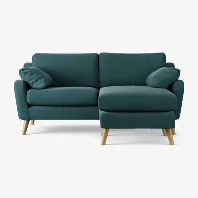 Habitat Habitat Ivor Right Hand Corner Sofa - Teal - Ash Leg