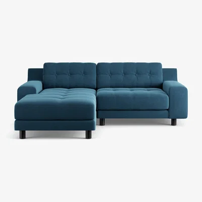 Habitat Habitat Hendricks Left Hand Corner Sofa - Ink Blue-Black Leg