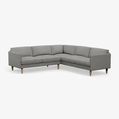 Habitat Hutch Fabric Curve Arm 7 Seater Corner Sofa - Dove Grey
